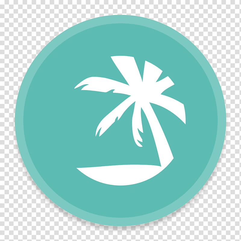 Button UI System Icons, i, white and teal palm tree logo transparent background PNG clipart