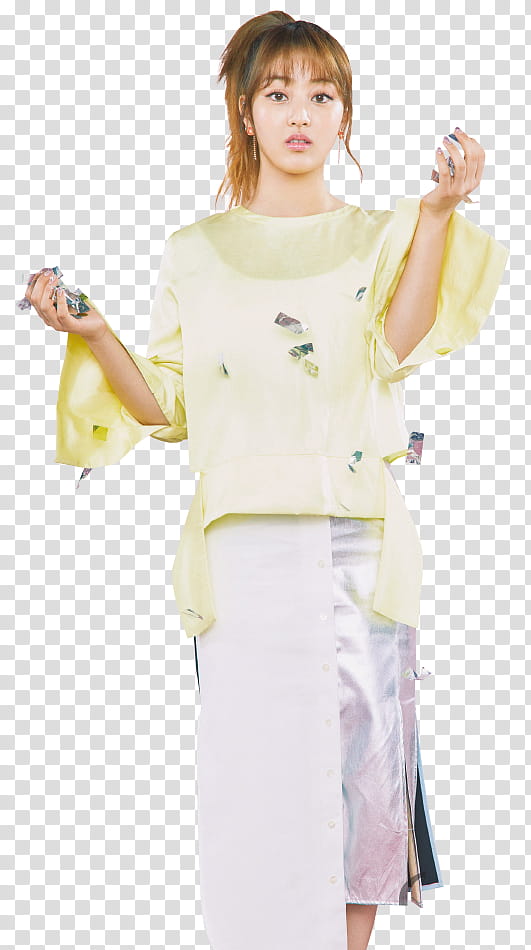 woman in yellow top transparent background PNG clipart
