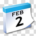WinXP ICal, Feb.  calendar icon transparent background PNG clipart
