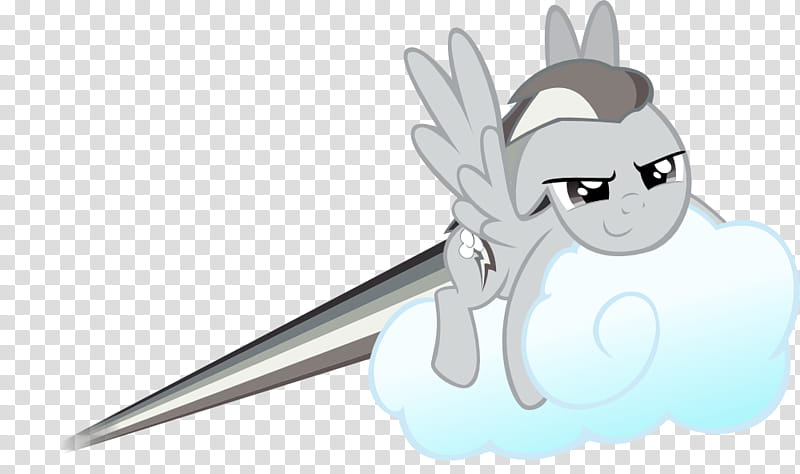 Desaturated Monorail Dash, gray unicorn on cloud transparent background PNG clipart