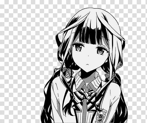 Anime Girl Transparent Background Black And White