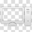 Devine Icons Part , white computer monitor and tower illustration transparent background PNG clipart