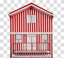 , white and red pinstriped house transparent background PNG clipart