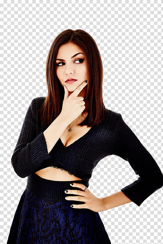 Victoria Justice , woman holding her waist transparent background PNG clipart