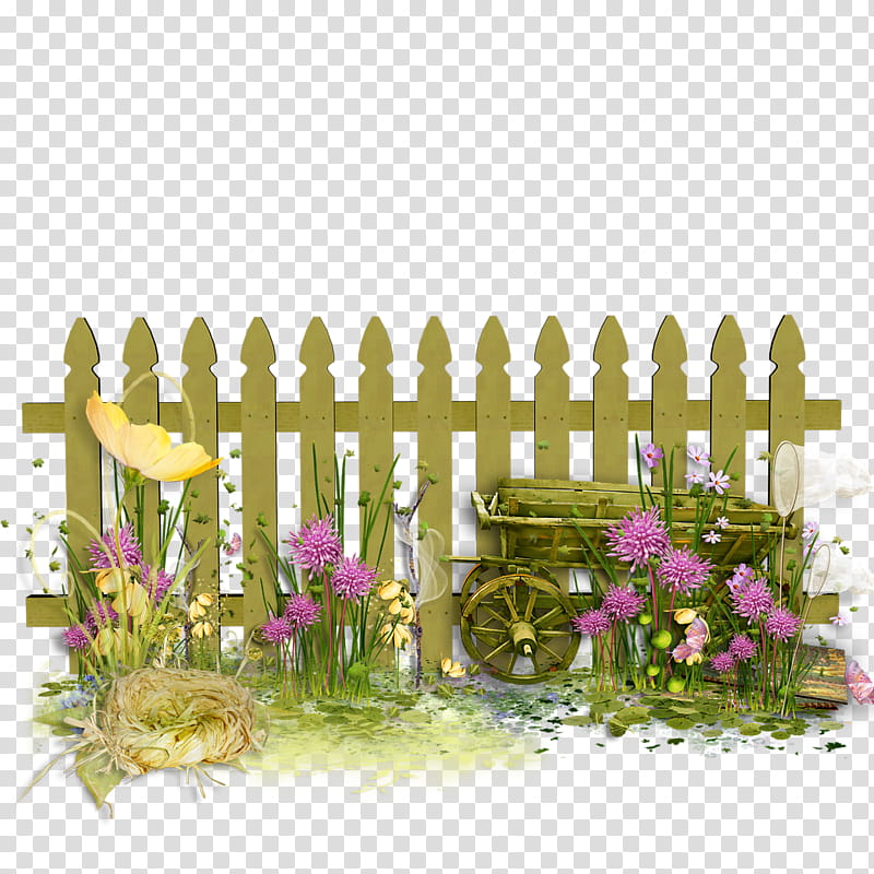 Flowers, Fence, Fence Pickets, Flower Garden, Gate, Hedge, Sticker ...