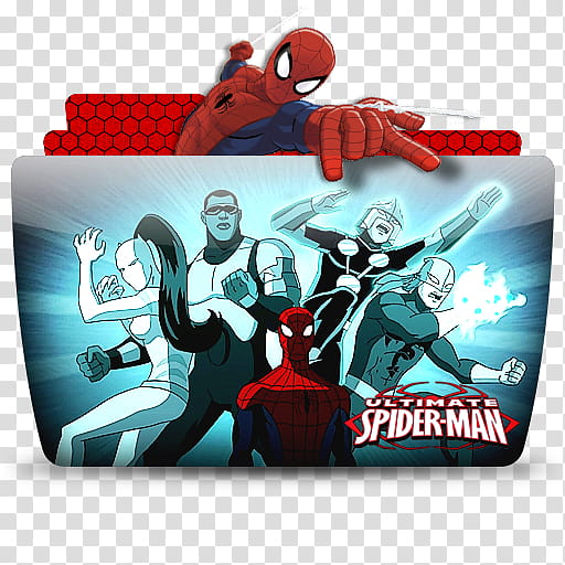 TV Folder Icons DC and Marvel ColorFlow Set , Ultimate Spider-Man, Marvel Ultimate Spider-Man folder icon transparent background PNG clipart