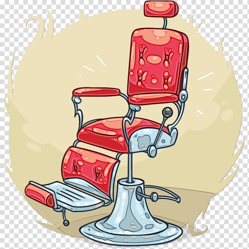 barber chair chair furniture machine, Watercolor, Paint, Wet Ink transparent background PNG clipart