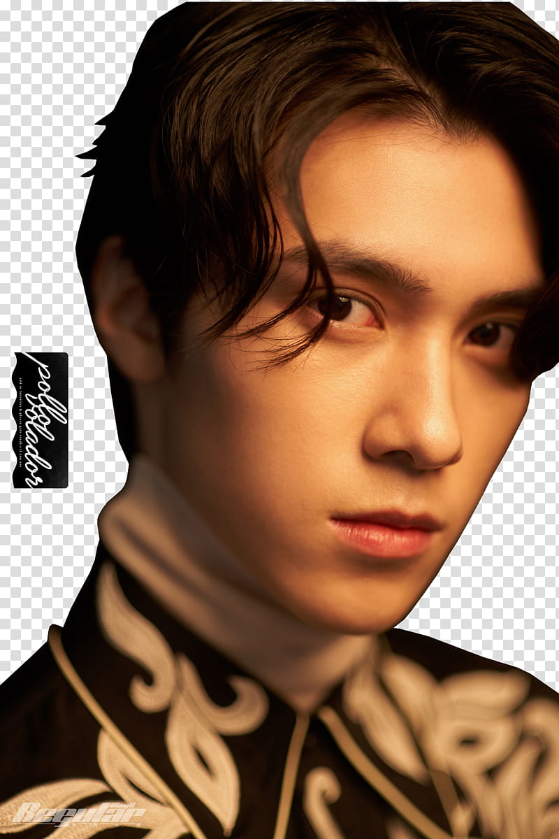 Hendery NCT WayV Regular, celebrity actor wearing black and white floral top transparent background PNG clipart
