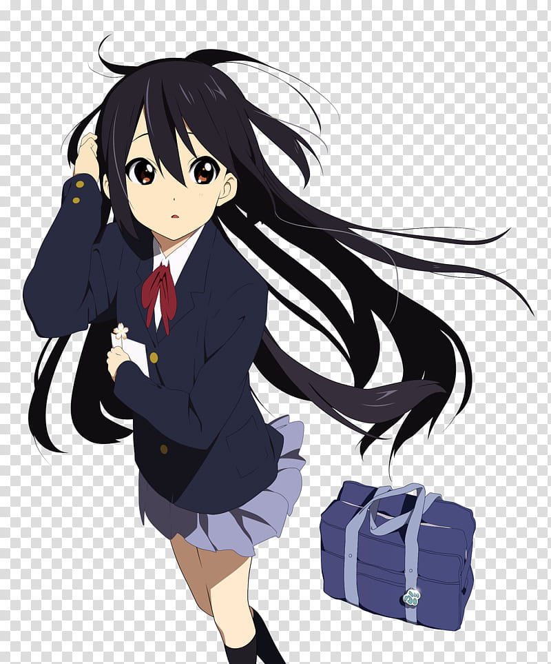 D anime female character in a high school uniform transparent background PNG clipart