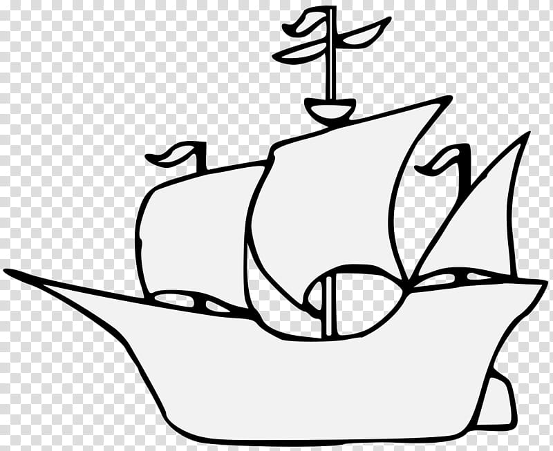 Tree Drawing, Cartoon, Line Art, Caravel, Ship, Boating, Sailing, White transparent background PNG clipart