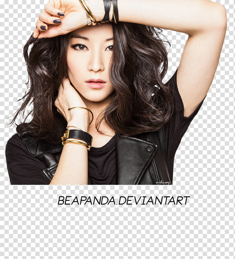 Arden Cho, woman holding her neck transparent background PNG clipart