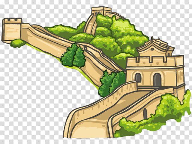 Drawing Cartoon Attractions Building Great Wall Illustration PNG Images |  PSD Free Download - Pikbest