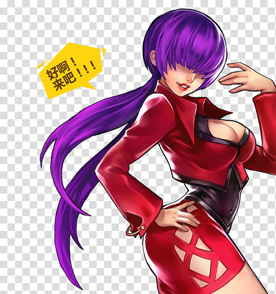 Shermie KOF  OL, female anime character wearing red dress transparent background PNG clipart