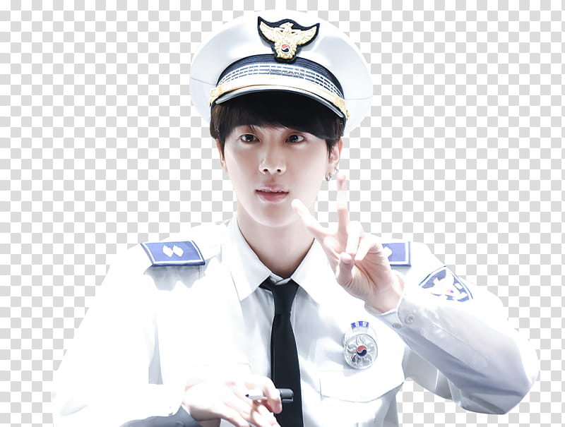 render Jin BTS, man doing peace sign transparent background PNG clipart