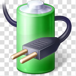 Windows Live For XP, green battery and black -prong plug art transparent background PNG clipart
