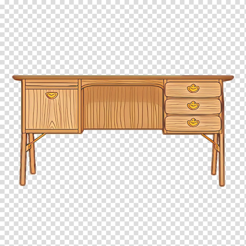 furniture desk table drawer writing desk, Sideboard, Computer Desk, Wood Stain, Rectangle, Line transparent background PNG clipart