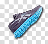 cosmo fashion, unpaired blue and gray Reebok running shoe transparent background PNG clipart