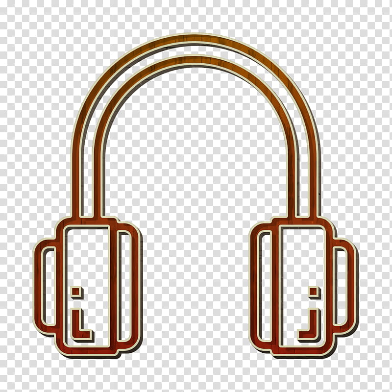 Audio icon Headphones icon Electronic Device icon, Material Property, Metal, Lock, Brass, Copper transparent background PNG clipart