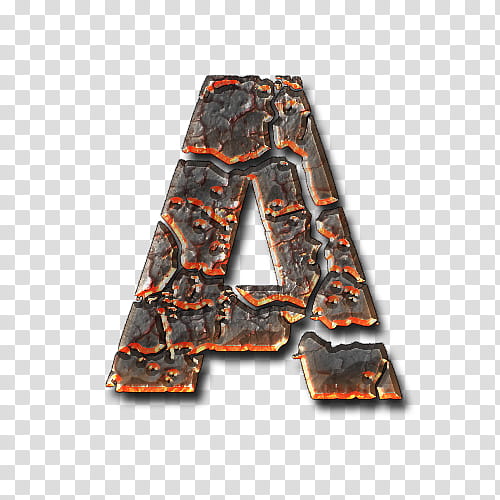 Lava Alphabetical , gray letter A cracked transparent background PNG clipart