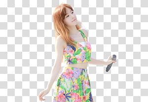 Taeyeon SNSD, woman holding black dynamic microphone transparent background PNG clipart thumbnail