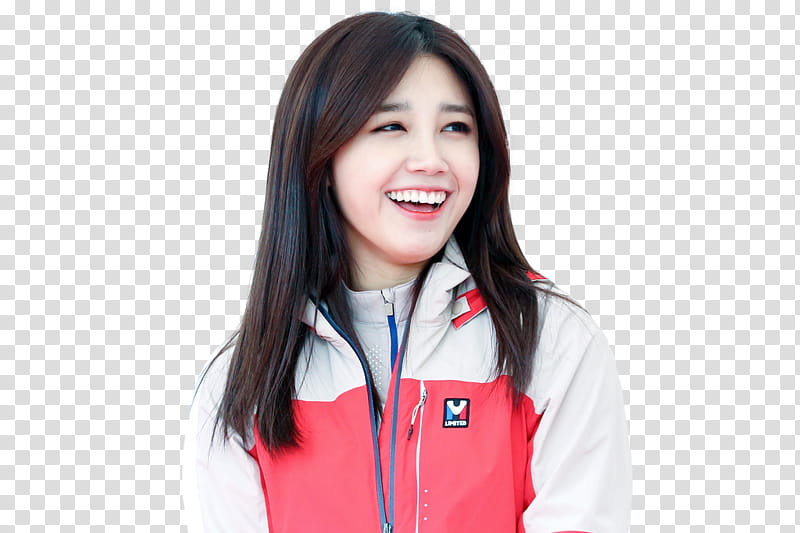 Apink EunJi, woman in white and pink zip-up jacket transparent background PNG clipart