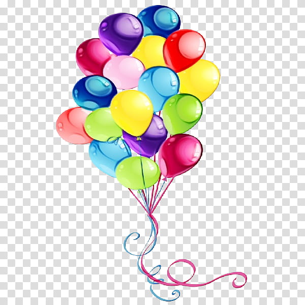 Birthday Balloon, Watercolor, Paint, Wet Ink, Party, Birthday
, Computer Icons, Balloon Large transparent background PNG clipart