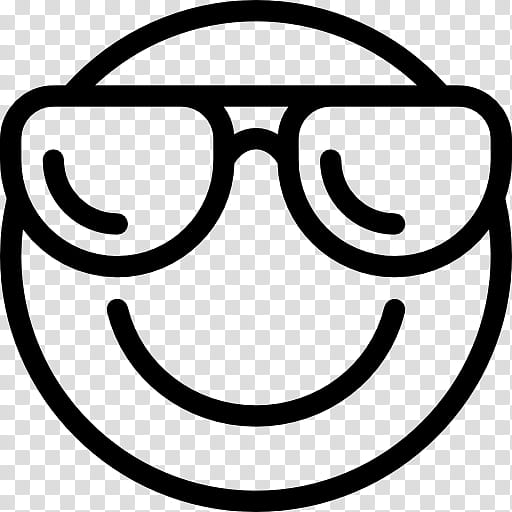 Smiley Face, Emoticon, Emoji, Eyewear, Glasses, Line Art, White, Facial Expression transparent background PNG clipart