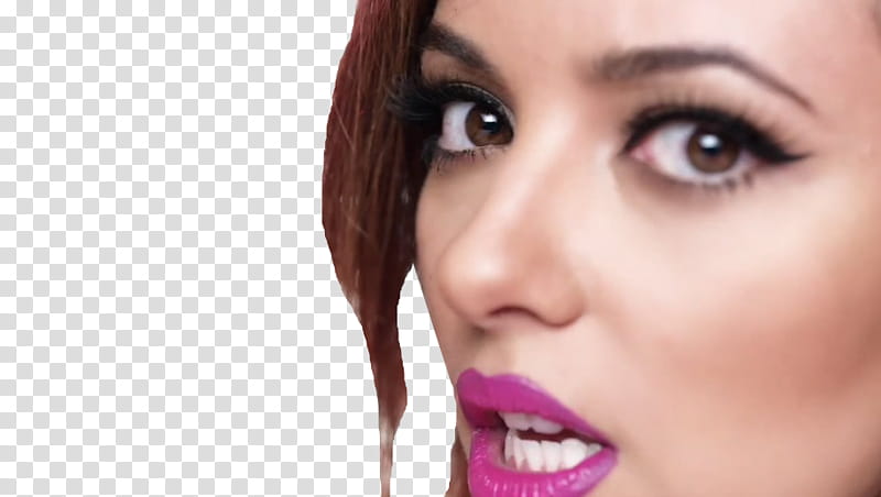 woman wearing purple lipstick transparent background PNG clipart
