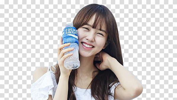 Kim So Hyun, woman holding water bottle transparent background PNG clipart