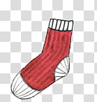 red and white sock illustration transparent background PNG clipart