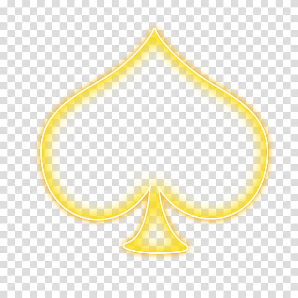 spades symbol with yellow inner glow transparent background PNG clipart