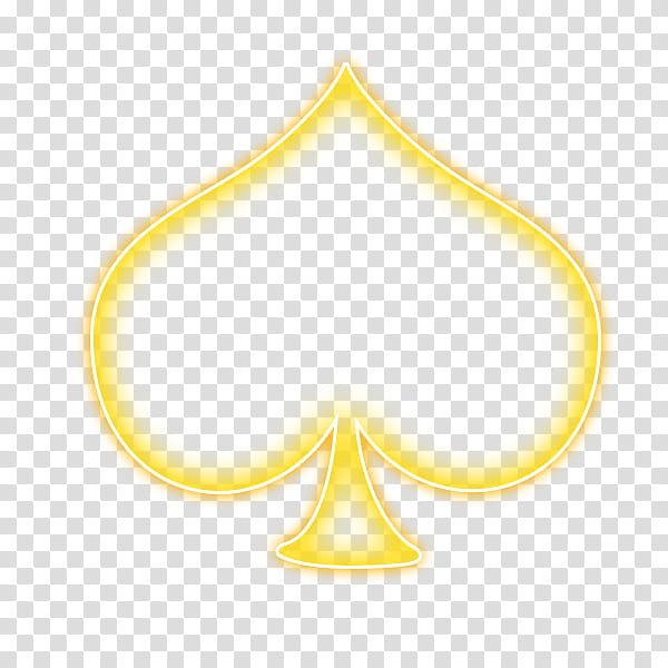 Spades symbol with yellow inner glow transparent background PNG clipart