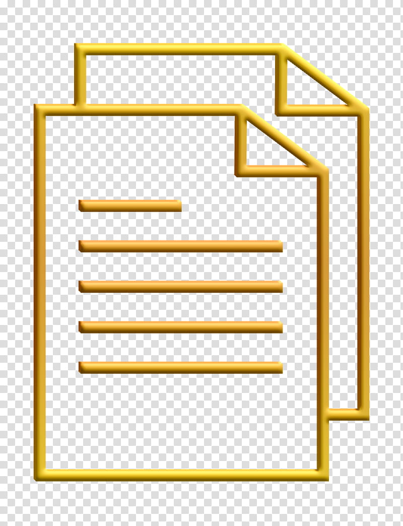 files icon page icon text icon, White Icon, Yellow, Line, Rectangle transparent background PNG clipart