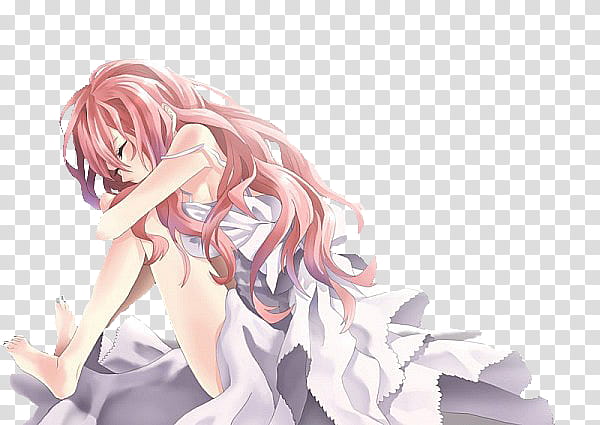 pink-haired female anime charater transparent background PNG clipart