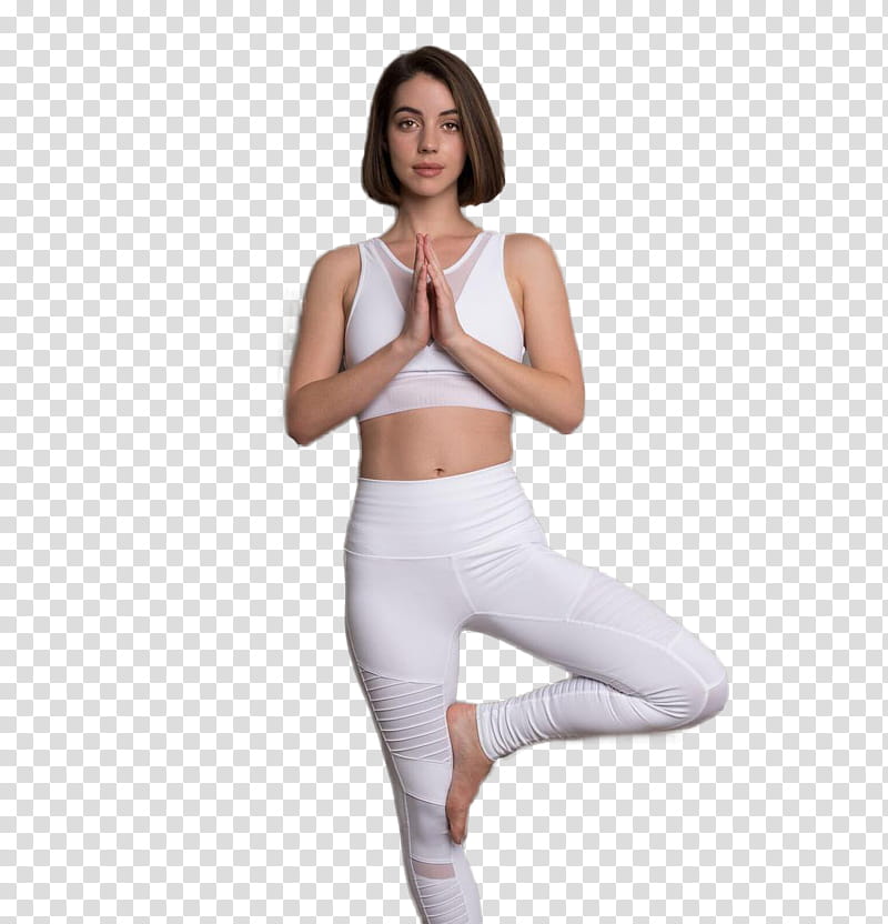 Adelaide Kane , woman wearing white sports bra transparent background PNG clipart