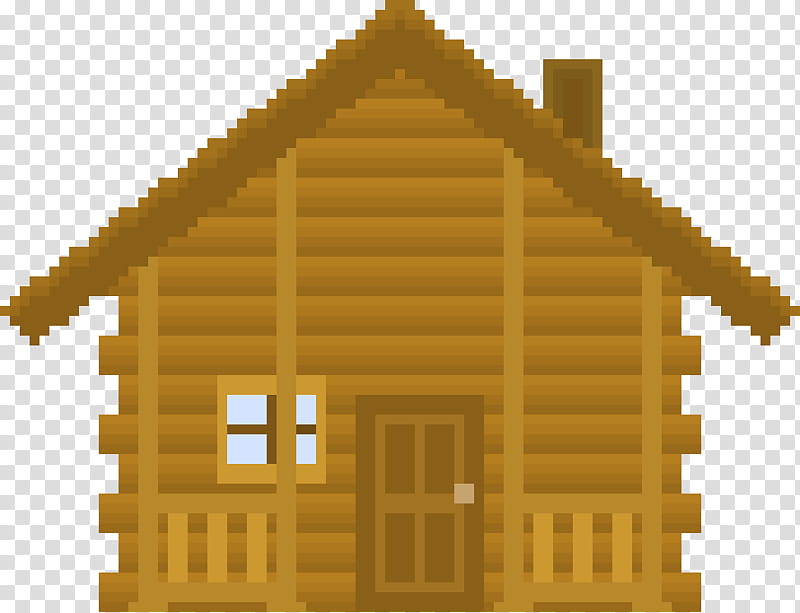 Building, Pixel Art, Log Cabin, House, Cottage, Property, Home, Roof transparent background PNG clipart
