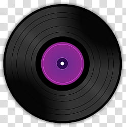 Record s, black and purple vinyl disc illustration transparent background PNG clipart