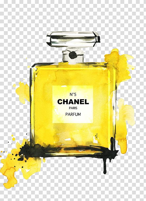 Yellow , Chanel perfume bottle transparent background PNG clipart