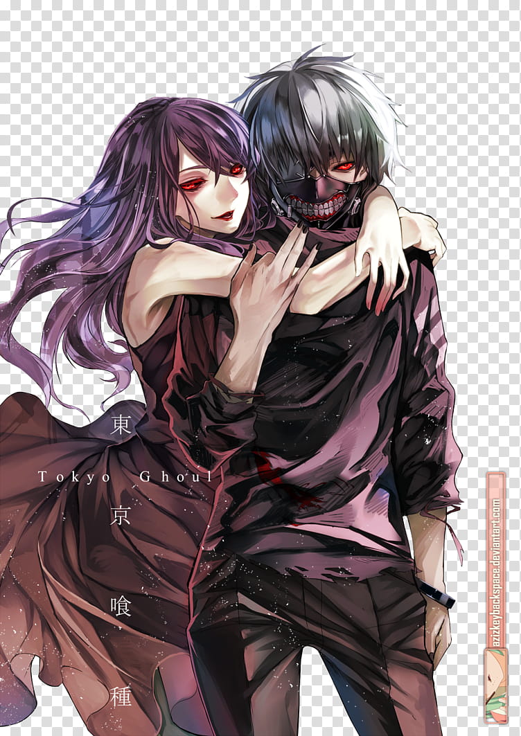 Kaneki Rize (Tokyo Ghoul), Render, Tokyo Ghoul woman hugs male leader transparent background PNG clipart