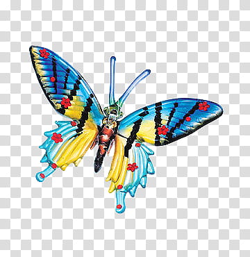 live in colors s, blue and red floral butterfly pendant transparent background PNG clipart