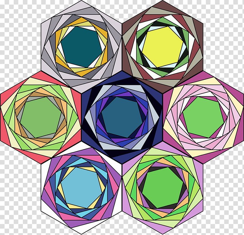 Secondary characters stained glass color tribute, multicolored hexagons transparent background PNG clipart