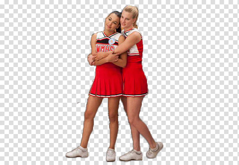 glee , two woman wearing cheerleader uniforms transparent background PNG clipart