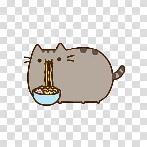 Pusheen cat, Pusheen eating noodles illustration transparent background PNG clipart