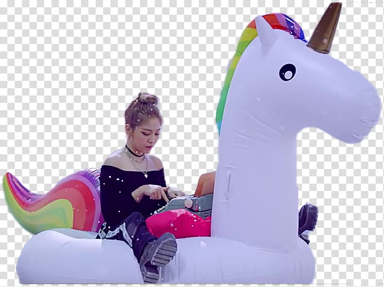 Red Velvet Bad Boy MV, woman riding on unicorn float transparent background PNG clipart