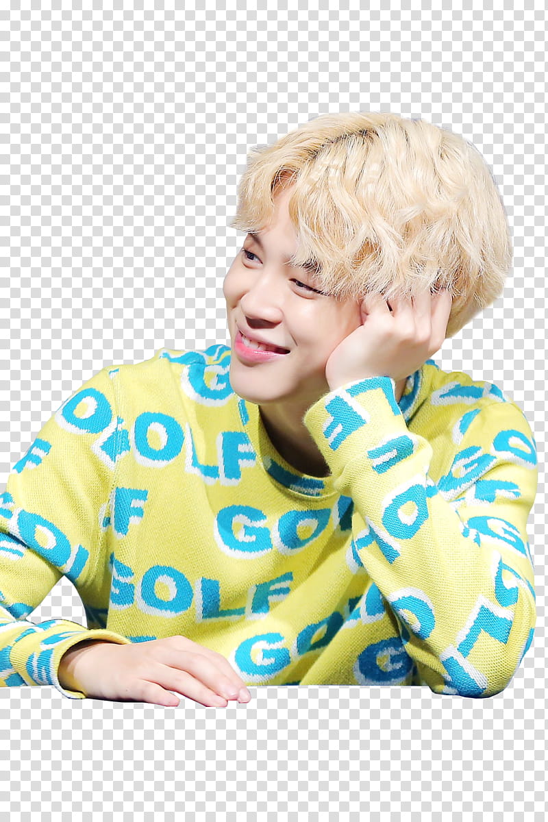 JIMIN S, smiling man wearing yellow and green golf print long-sleeved shirt transparent background PNG clipart