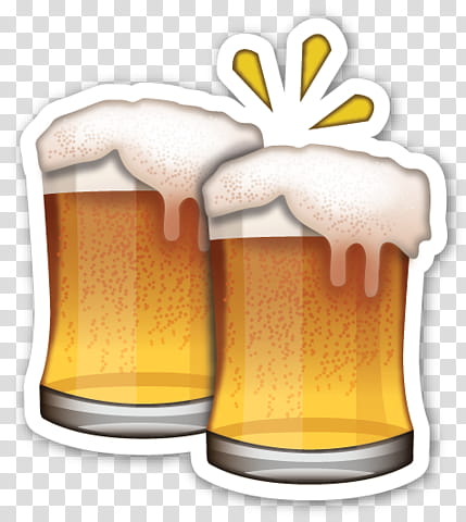 EMOJI STICKER , beer mugs illustration transparent background PNG clipart