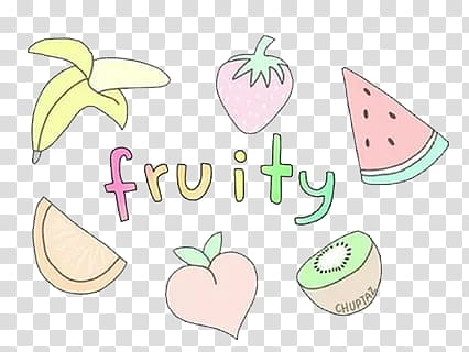 fruity text with fruit illustration transparent background PNG clipart