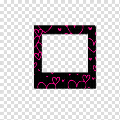 CUADROS PARA TEXTURAS, black and pink heart-print frame screenshot transparent background PNG clipart