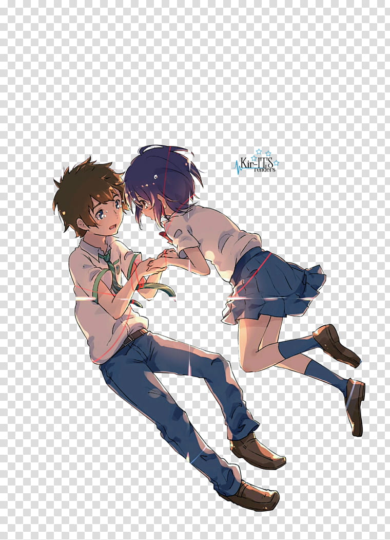 [ RENDER # ] Kimi No Na Wa, two female and male anime character illustration transparent background PNG clipart