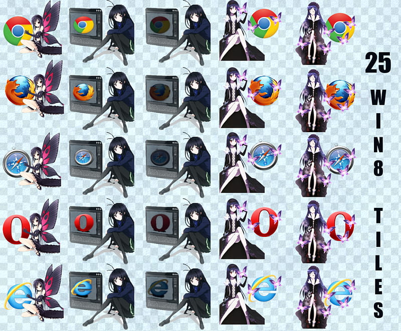 Accel World Browser Icons Win  tiles, browser preview, anime characters transparent background PNG clipart